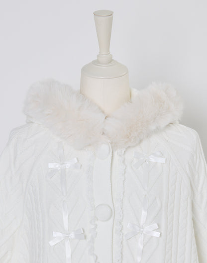 mellfy memory Fluffy Meringue Ribbon Poncho