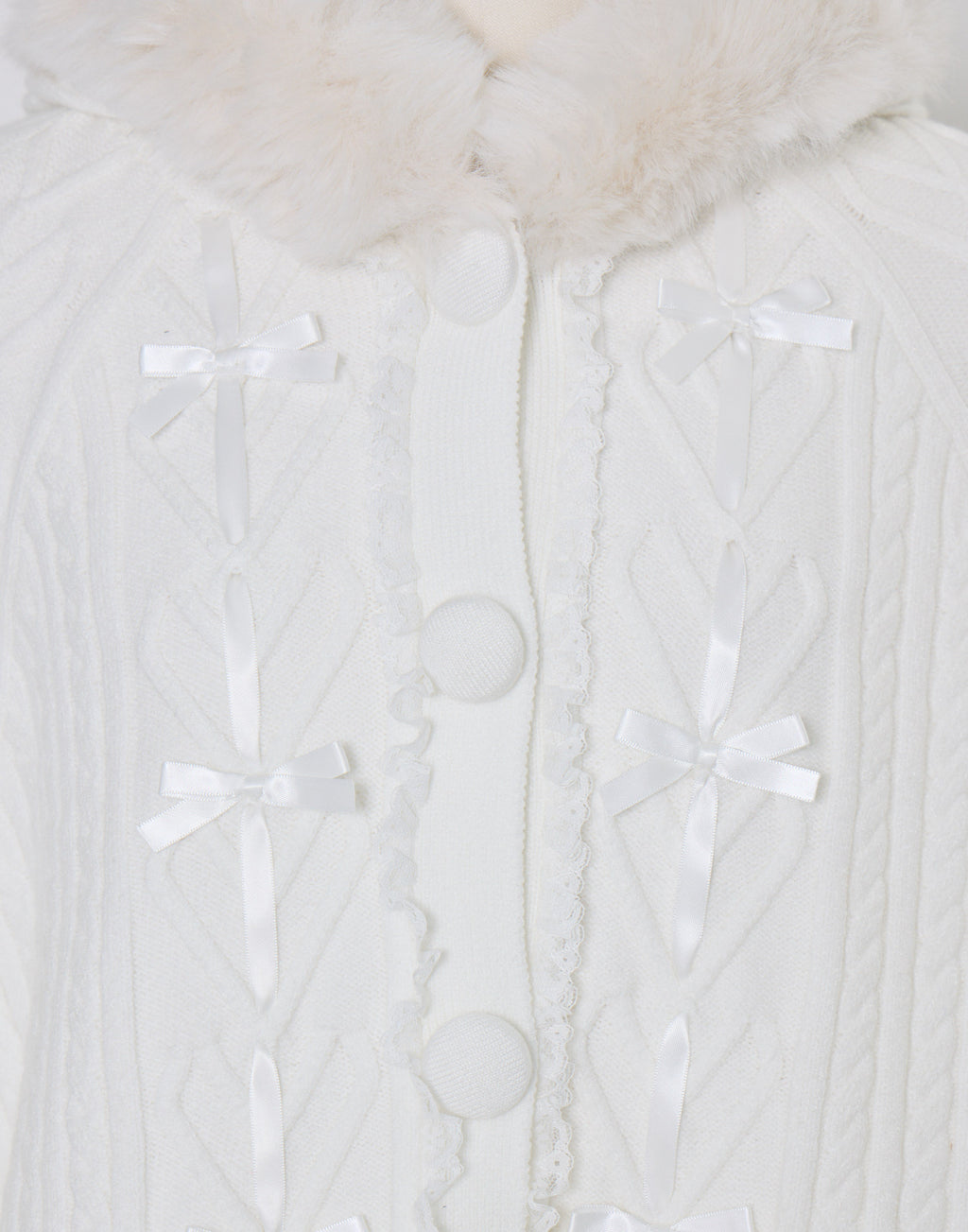 mellfy memory Fluffy Meringue Ribbon Poncho