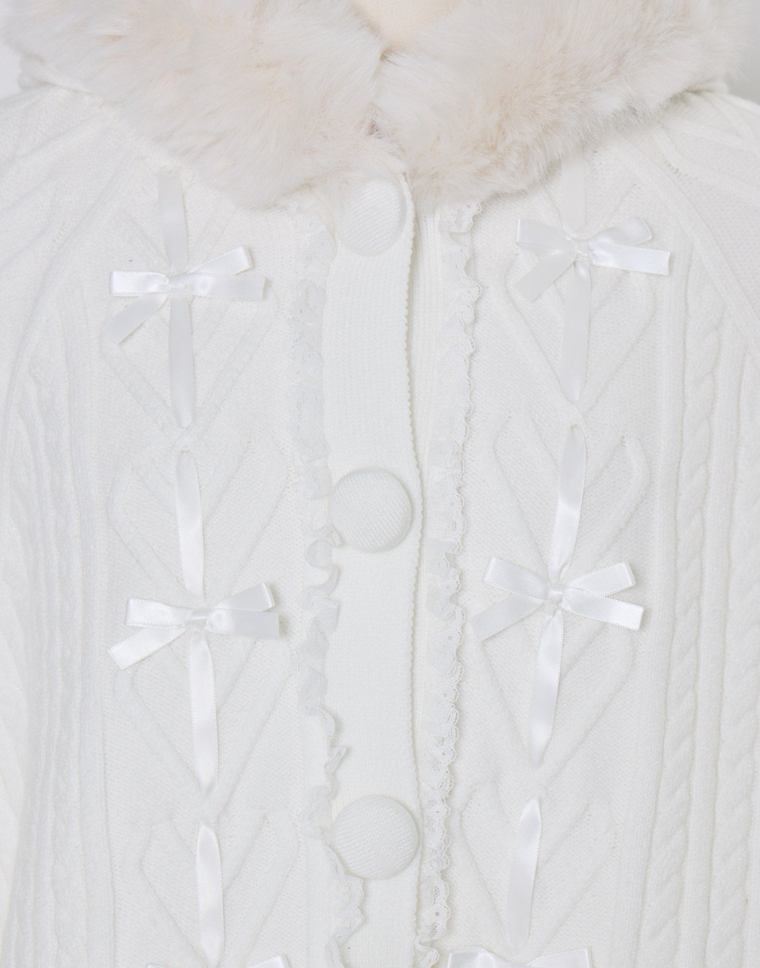mellfy memory Fluffy Meringue Ribbon Poncho