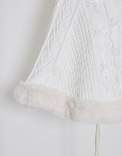 mellfy memory Fluffy Meringue Ribbon Poncho