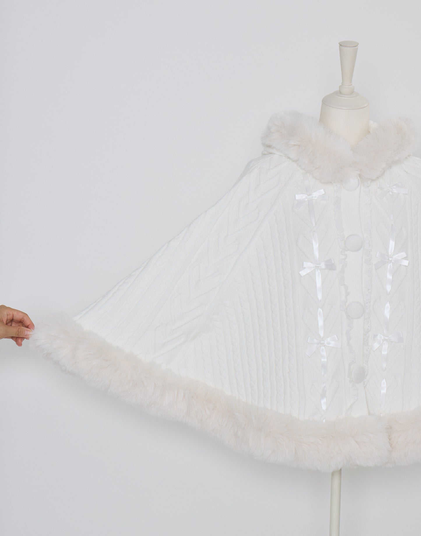 mellfy memory Fluffy Meringue Ribbon Poncho