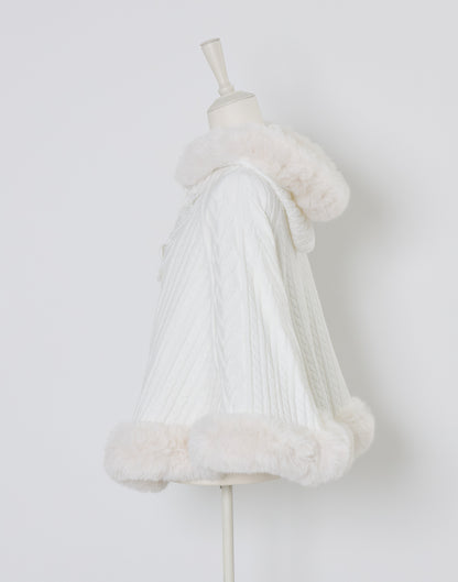 mellfy memory Fluffy Meringue Ribbon Poncho