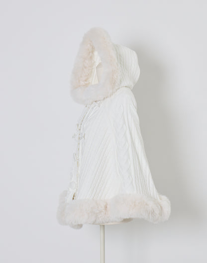 mellfy memory Fluffy Meringue Ribbon Poncho