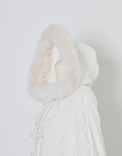 mellfy memory Fluffy Meringue Ribbon Poncho