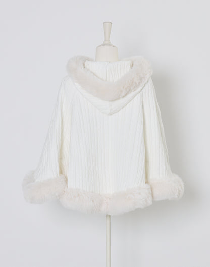 mellfy memory Fluffy Meringue Ribbon Poncho