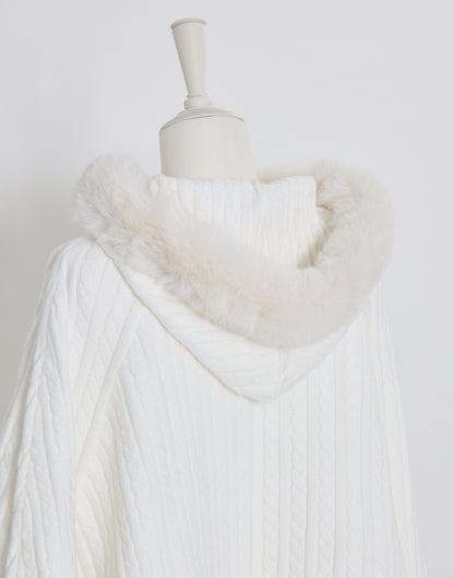mellfy memory Fluffy Meringue Ribbon Poncho