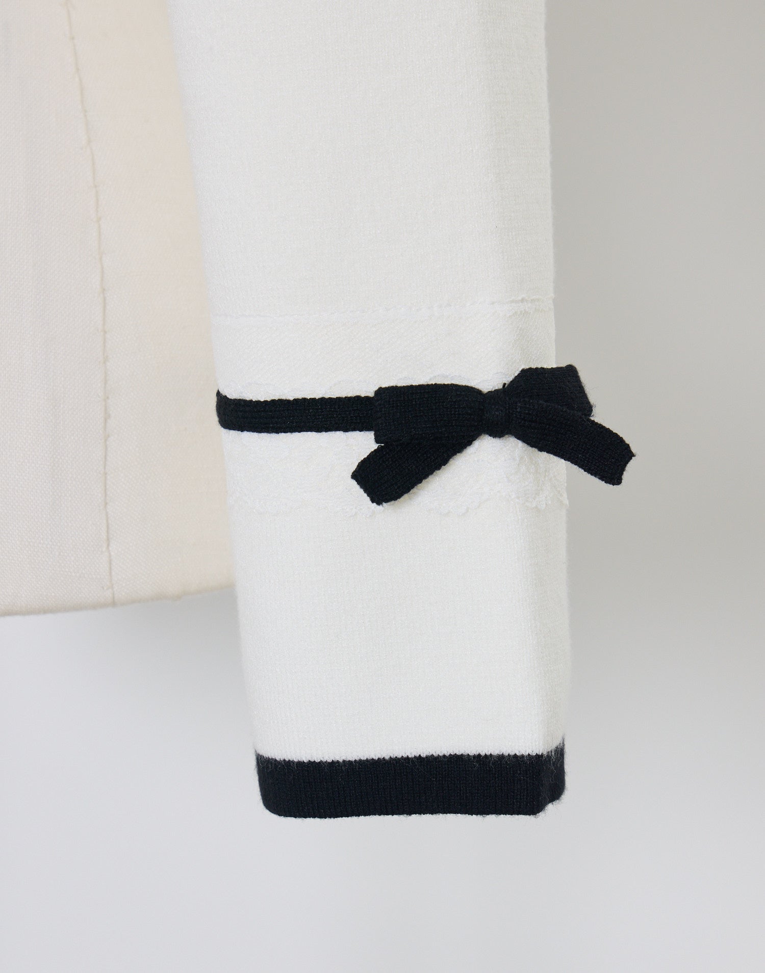mellfy memory Cotton lace and ribbon bicolor Cardigan