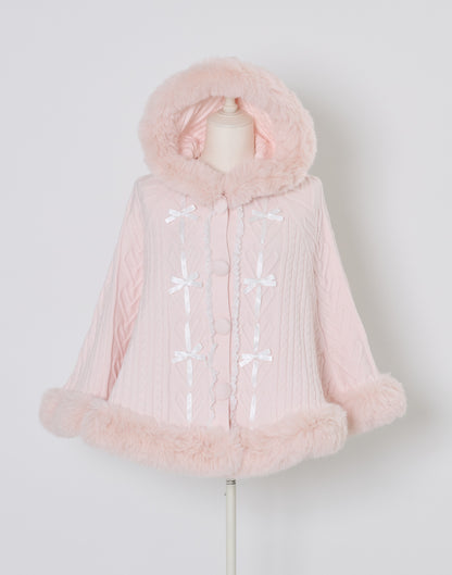 mellfy memory Fluffy Meringue Ribbon Poncho
