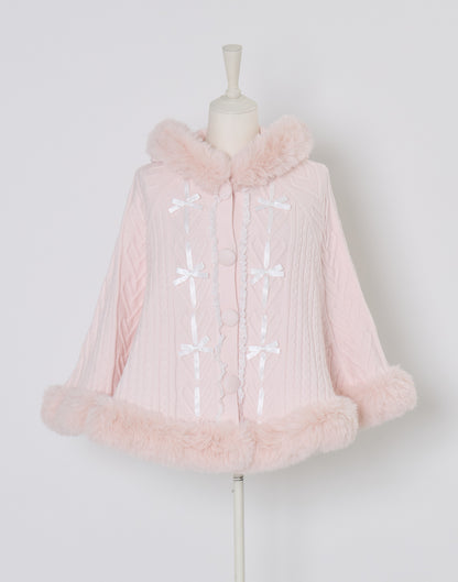 mellfy memory Fluffy Meringue Ribbon Poncho