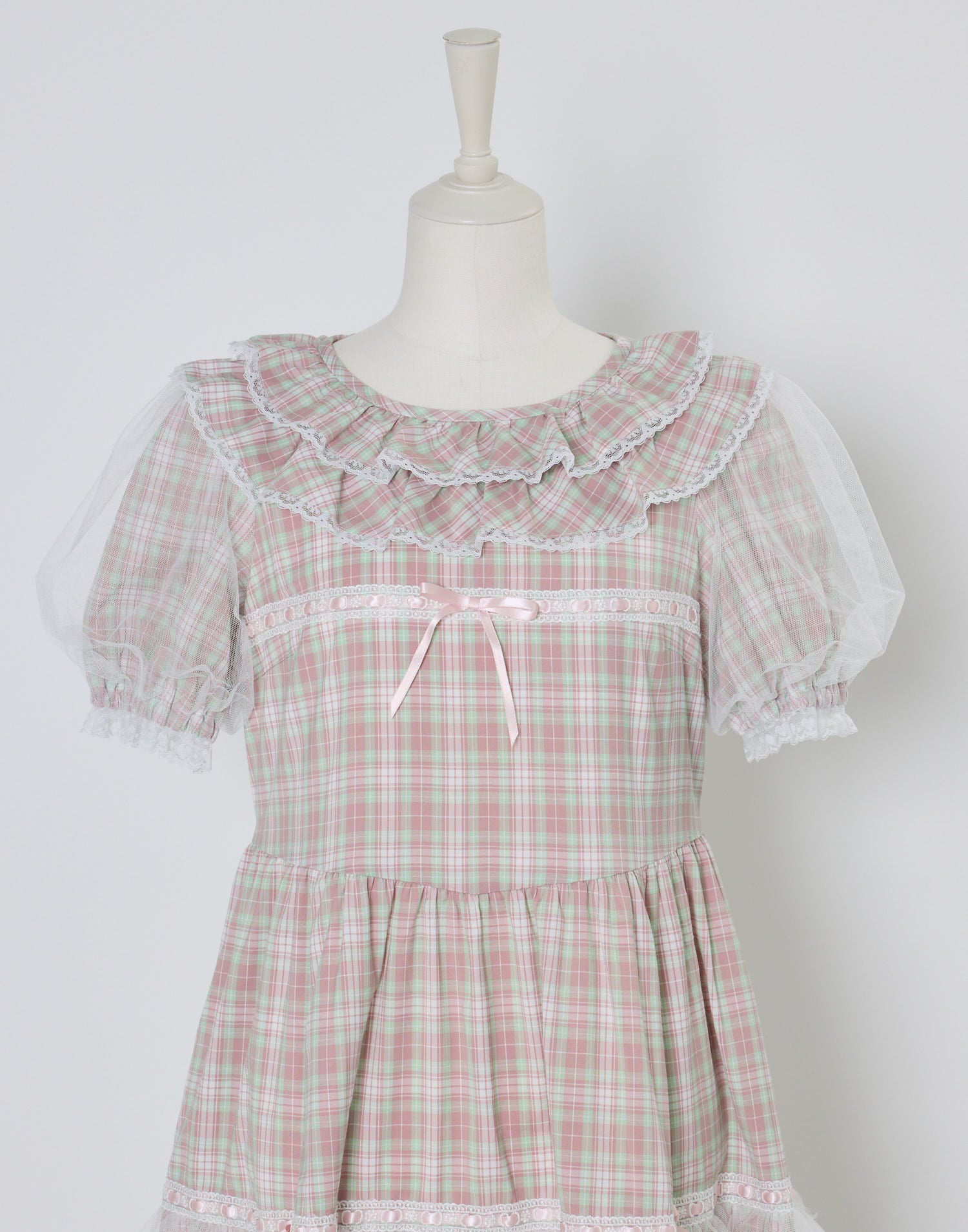 (Pre-order) Lolime check puff sleeve dress