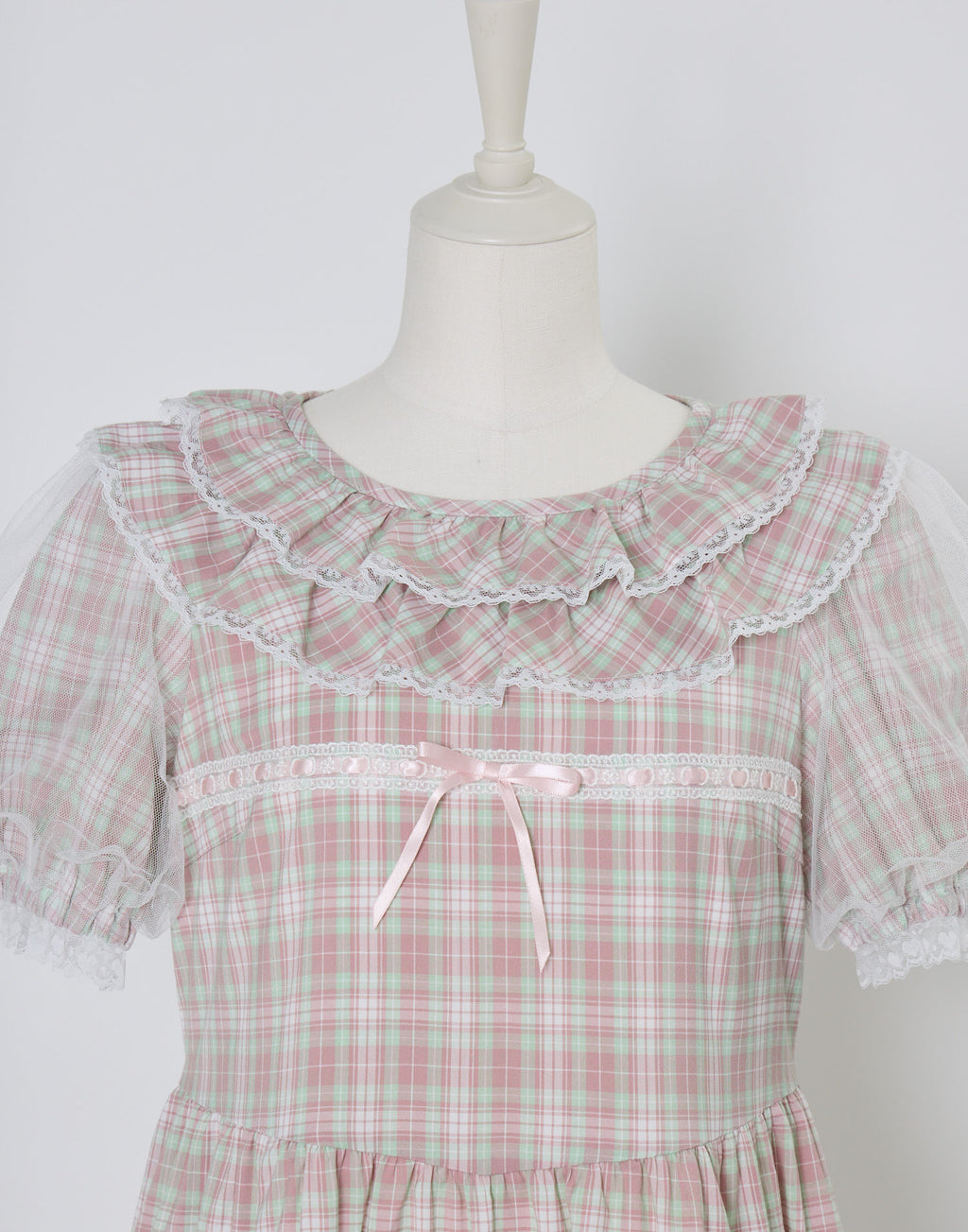 (Pre-order) Lolime check puff sleeve dress