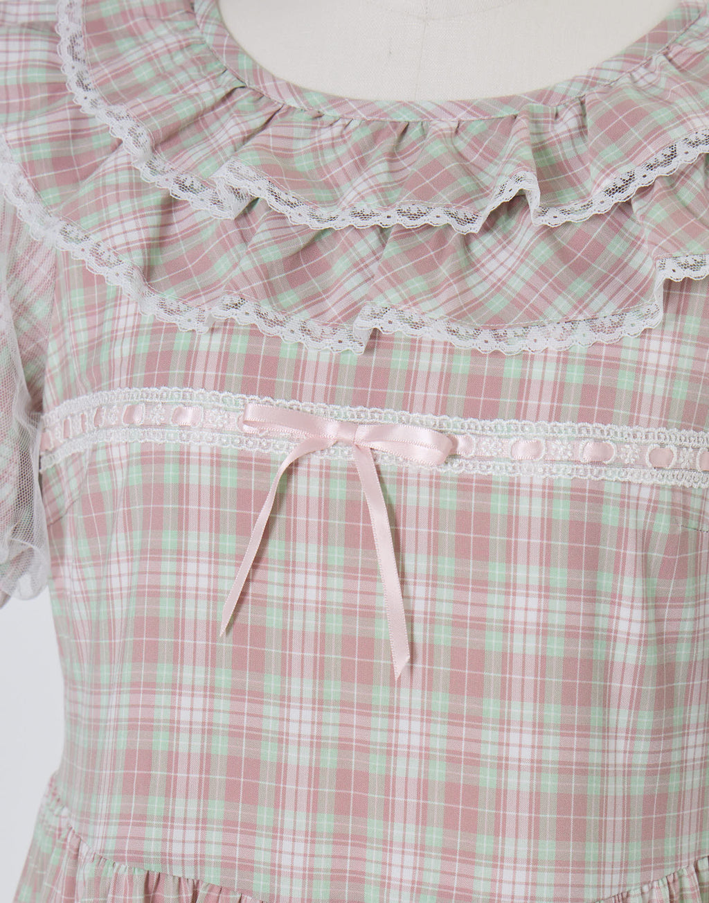 (Pre-order) Lolime check puff sleeve dress