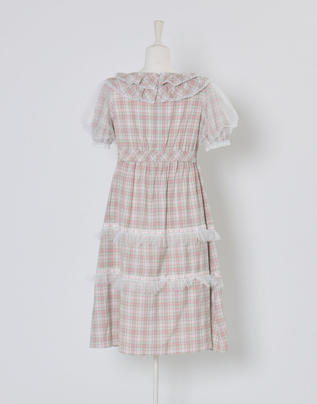 (Pre-order) Lolime check puff sleeve dress