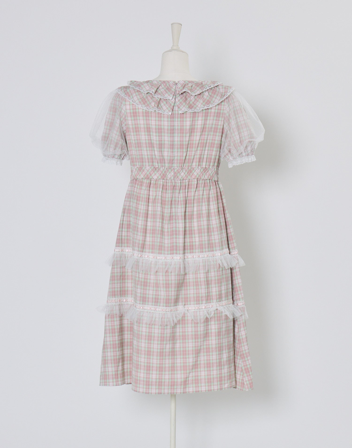 (Pre-order) Lolime check puff sleeve dress