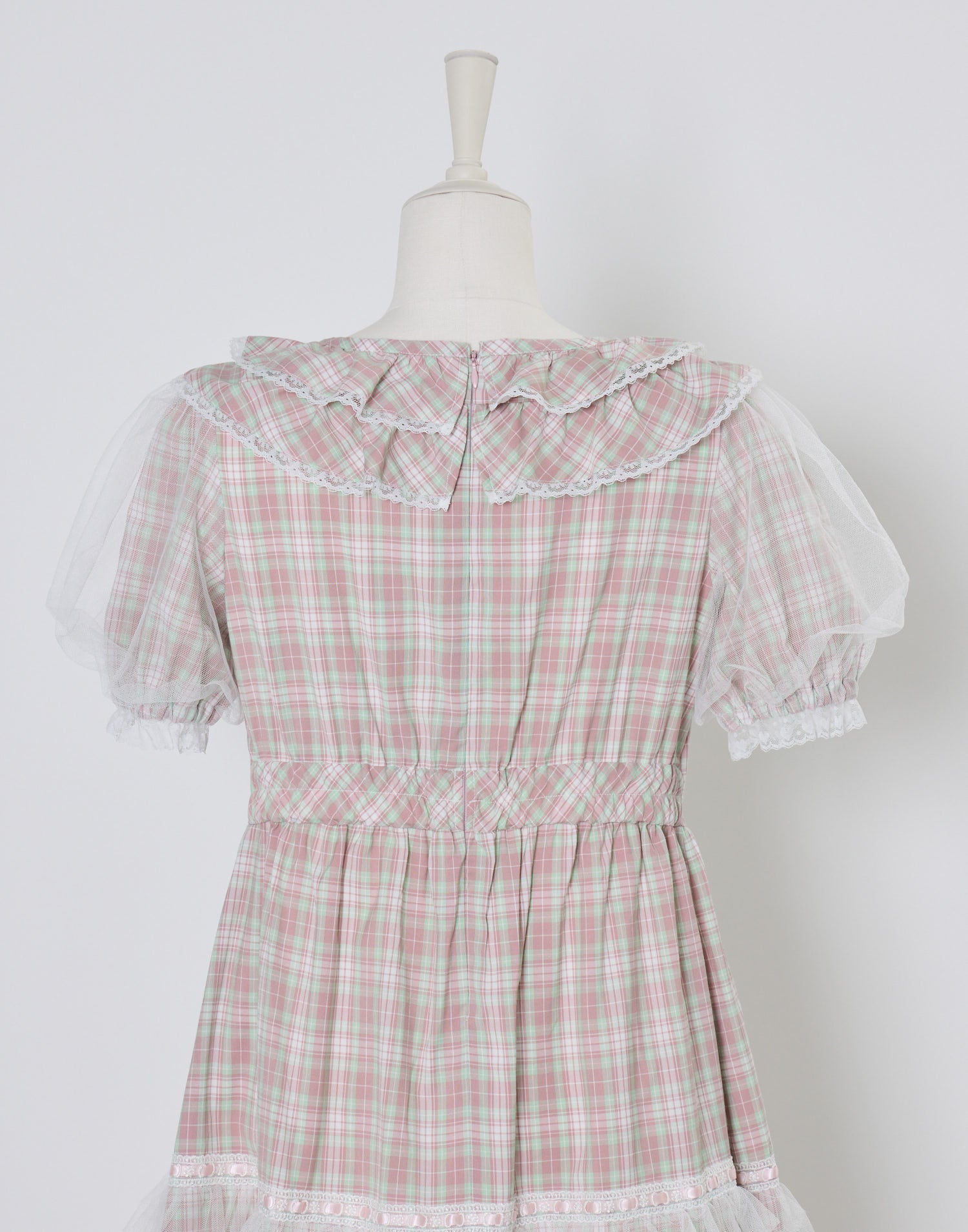 (Pre-order) Lolime check puff sleeve dress