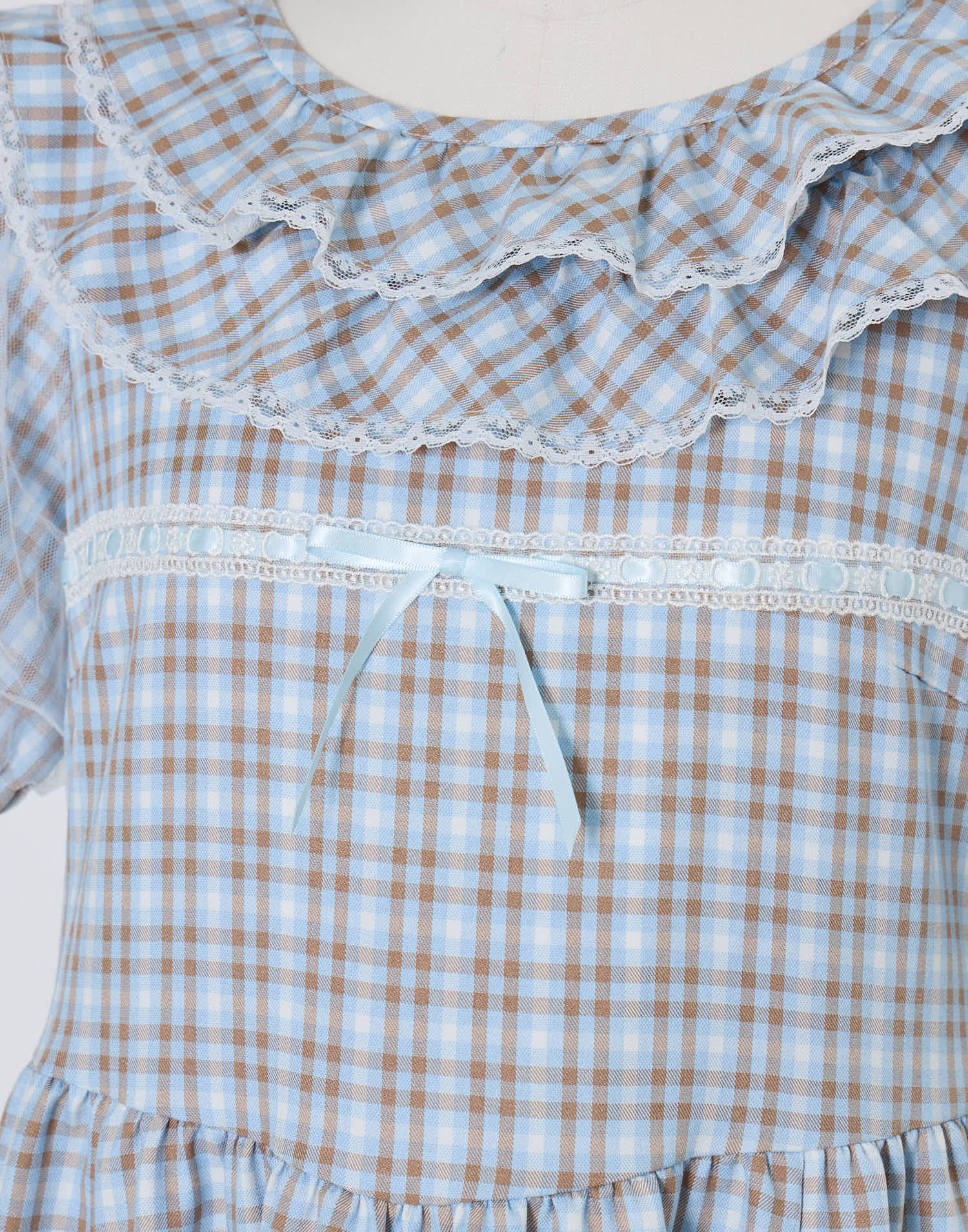 (Pre-order) Lolime check puff sleeve dress