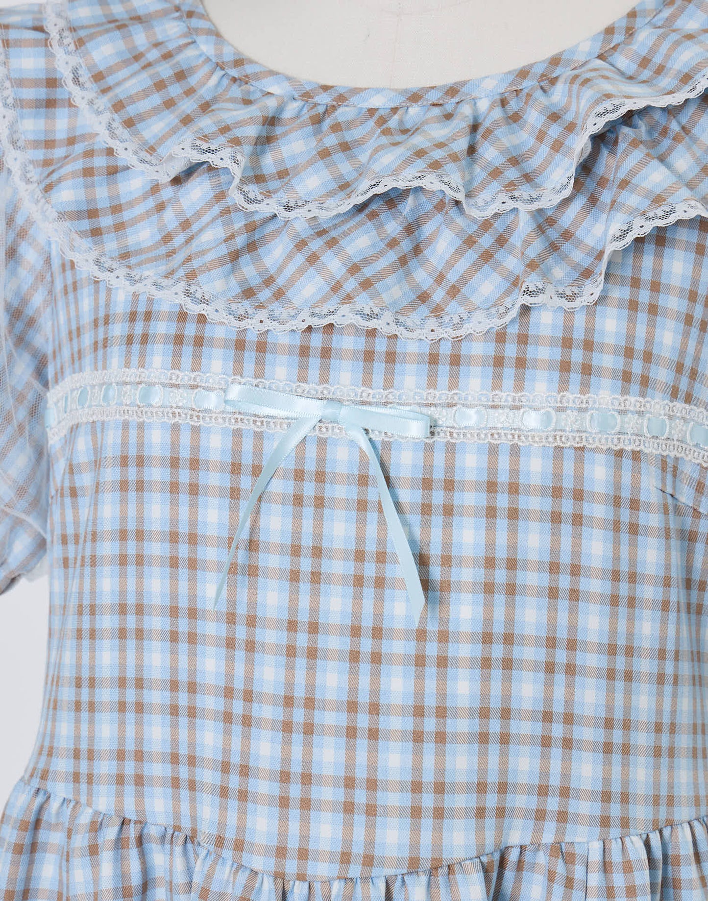 Lolime check puff sleeve dress