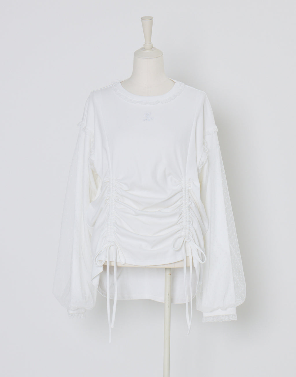 (Pre-order) Lolime lacy shirring logo pullover