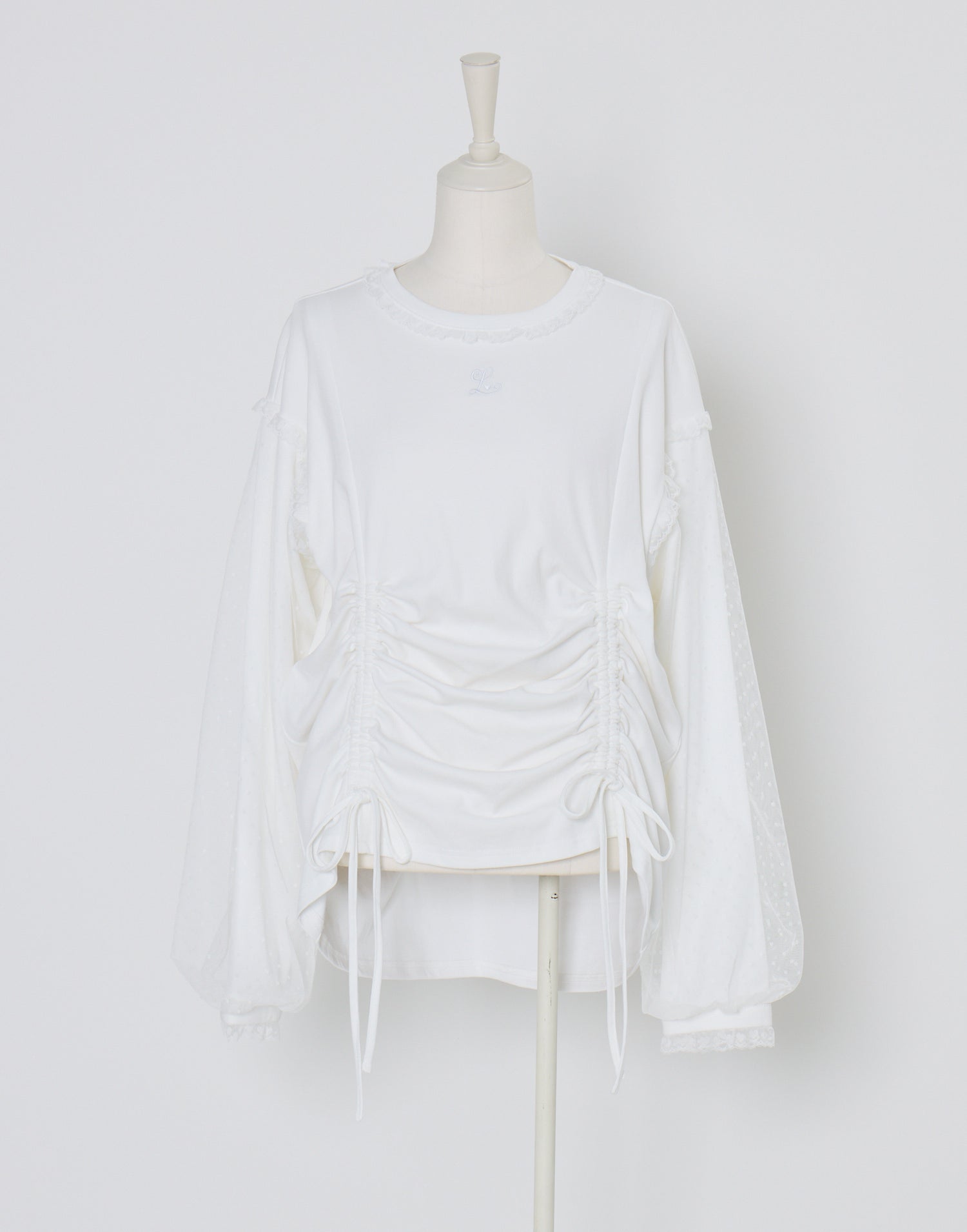 (Pre-order) Lolime lacy shirring logo pullover