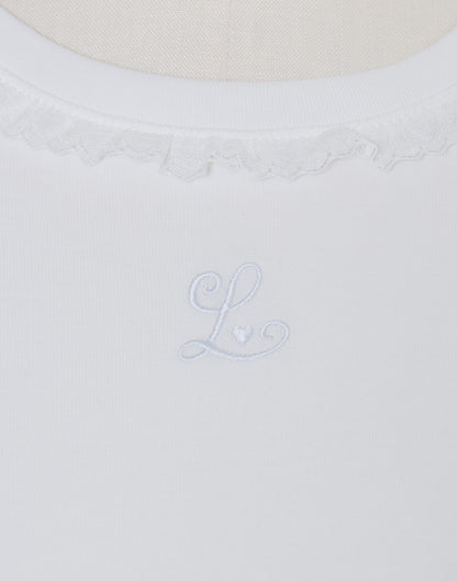 Lolime lacy shirring logo pullover