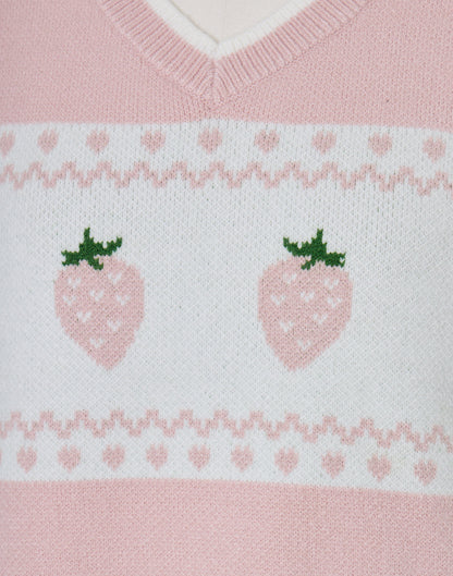 Lolime daydream strawberry knit vest