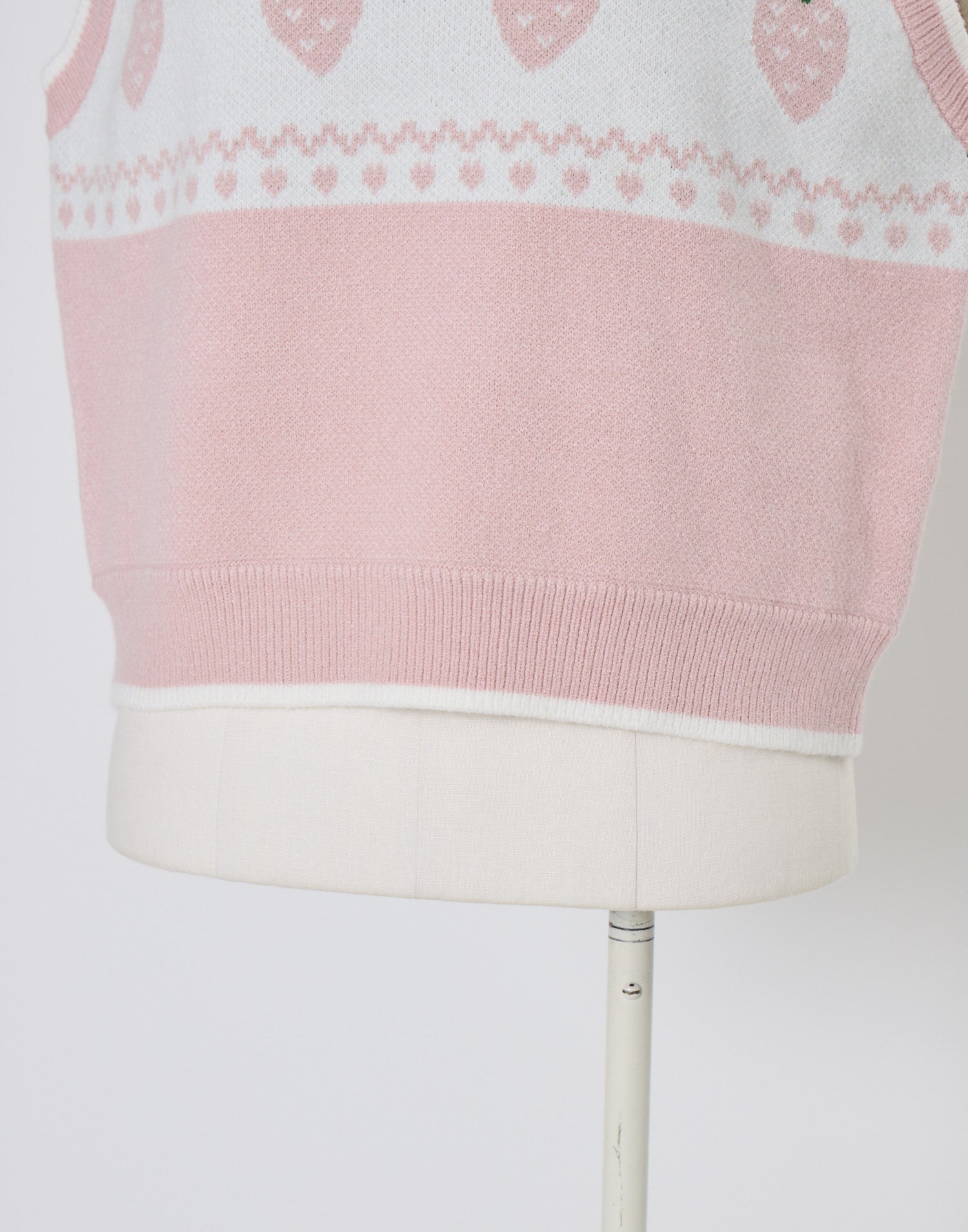 Lolime daydream strawberry knit vest