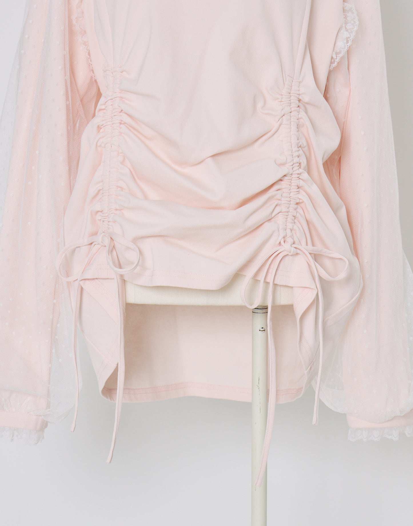 Lolime lacy shirring logo pullover