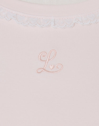 Lolime lacy shirring logo pullover