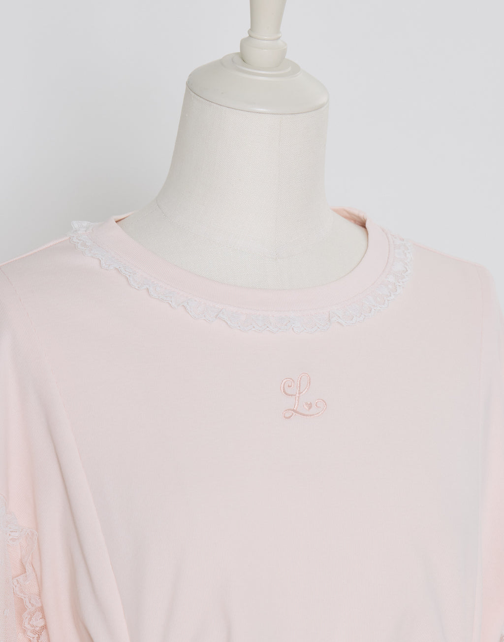 Lolime lacy shirring logo pullover