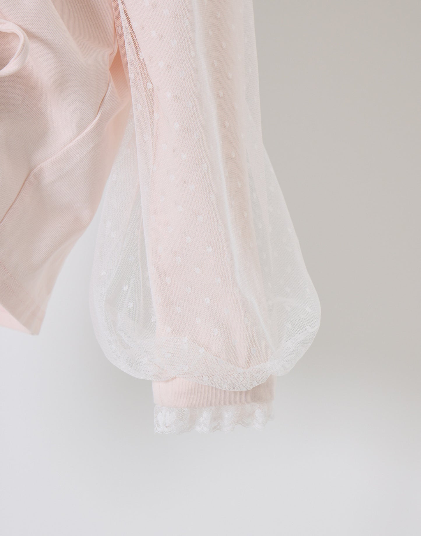 Lolime lacy shirring logo pullover