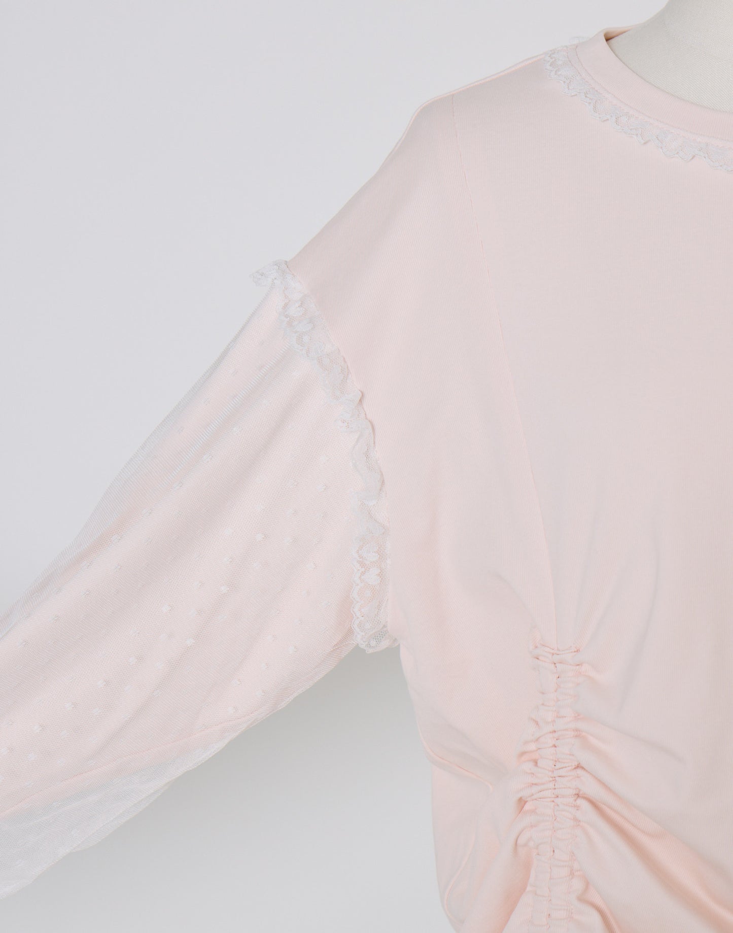 Lolime lacy shirring logo pullover