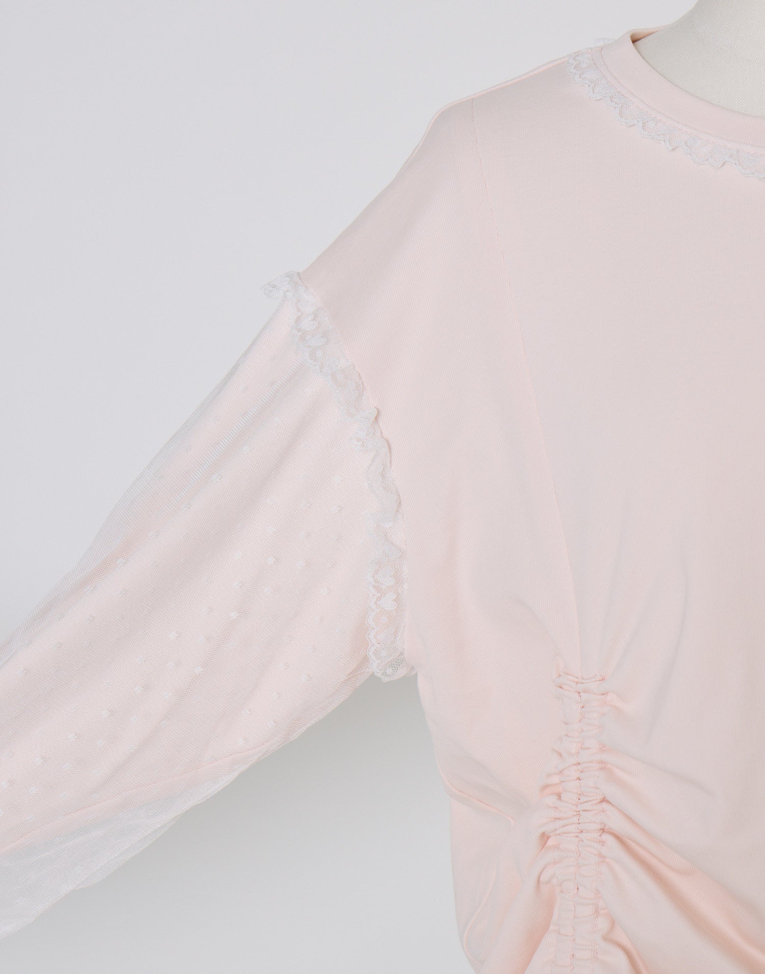 Lolime lacy shirring logo pullover