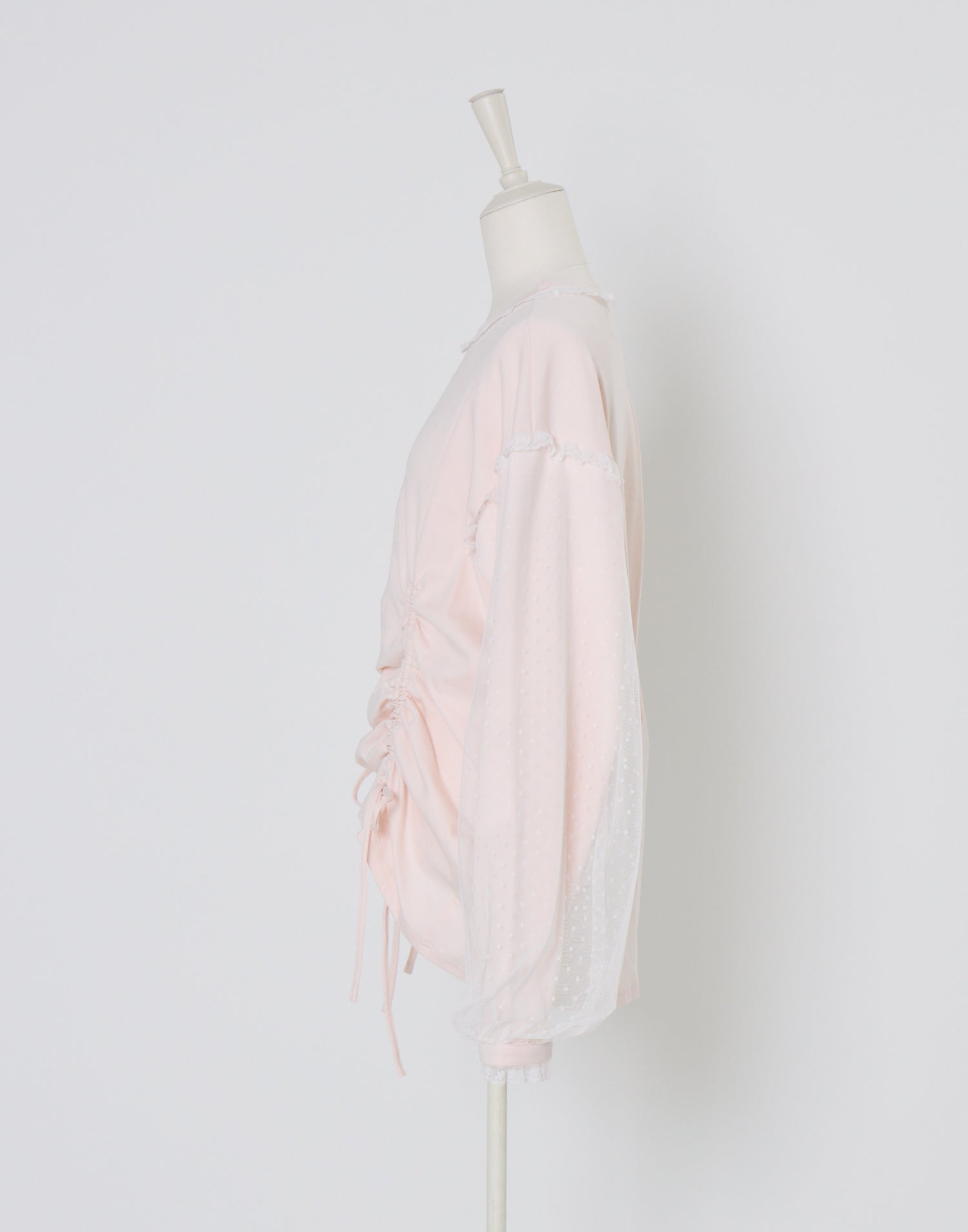 Lolime lacy shirring logo pullover