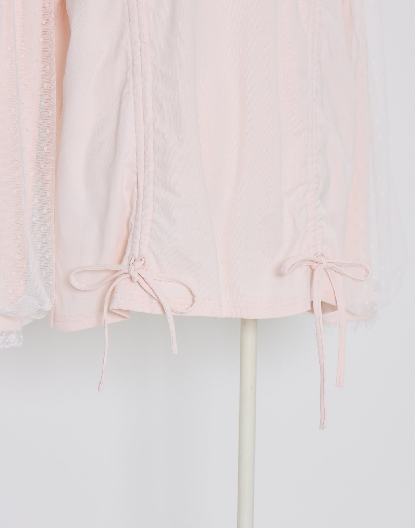 Lolime lacy shirring logo pullover