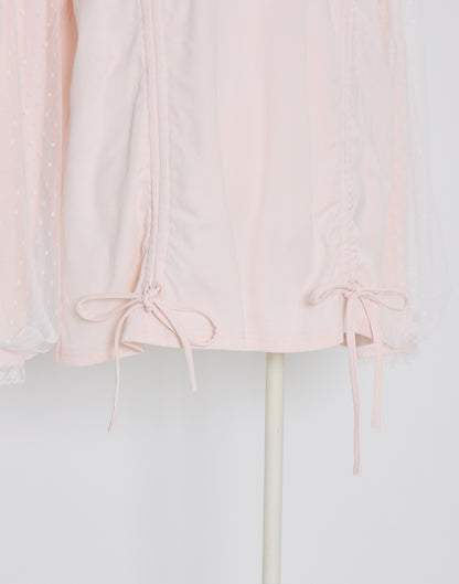 Lolime lacy shirring logo pullover