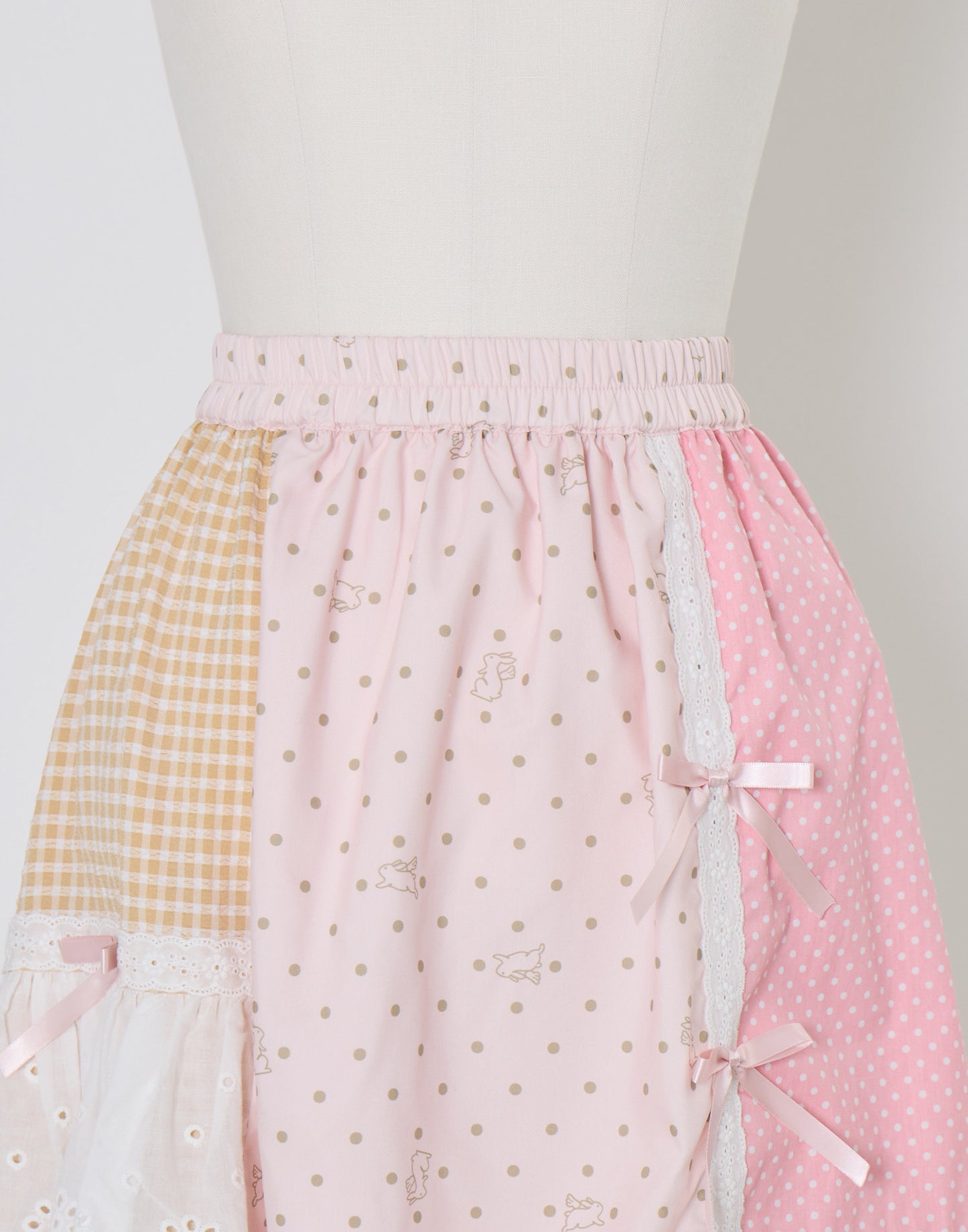 Lolime angel bunny frill patchwork skirt