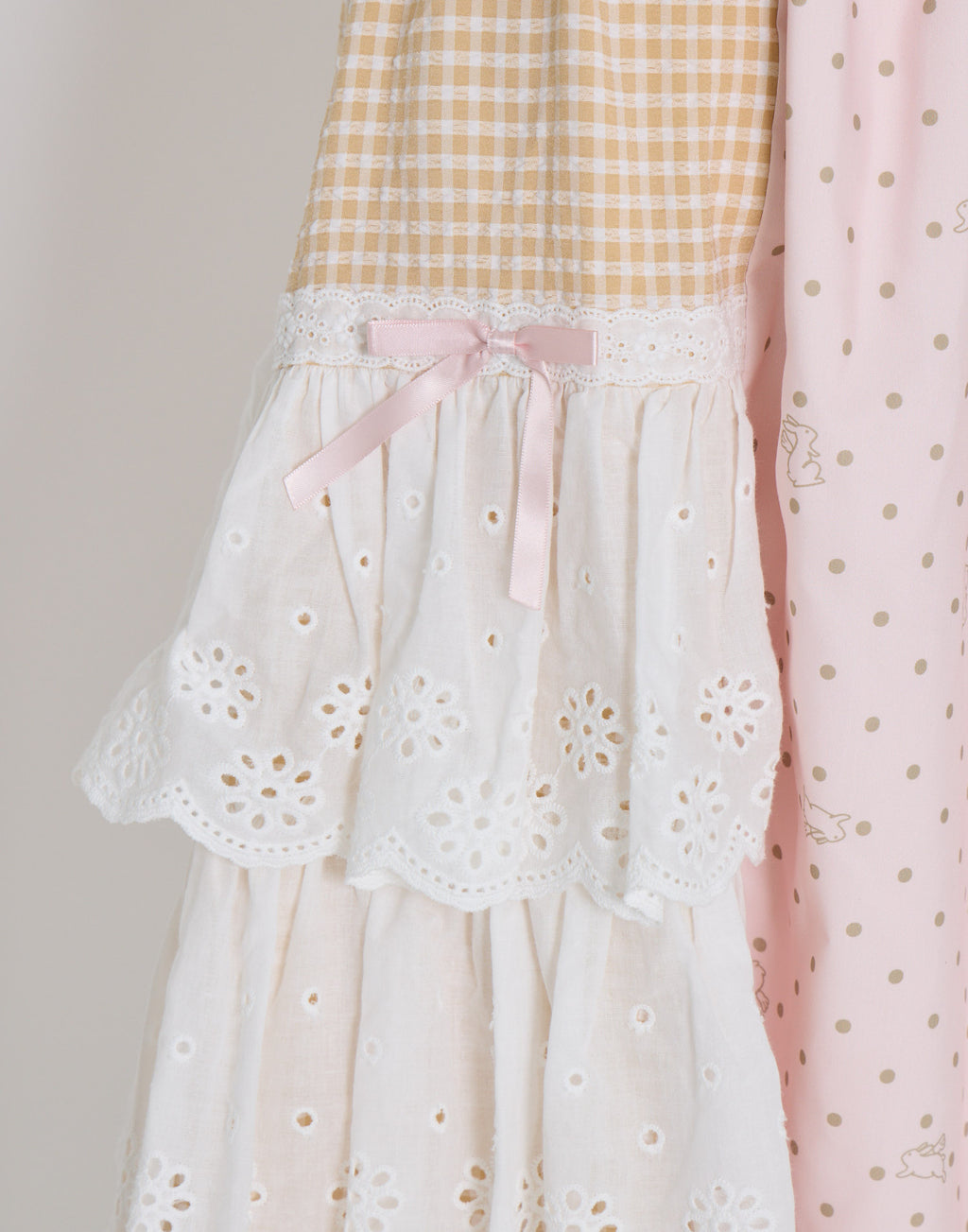 Lolime angel bunny frill patchwork skirt