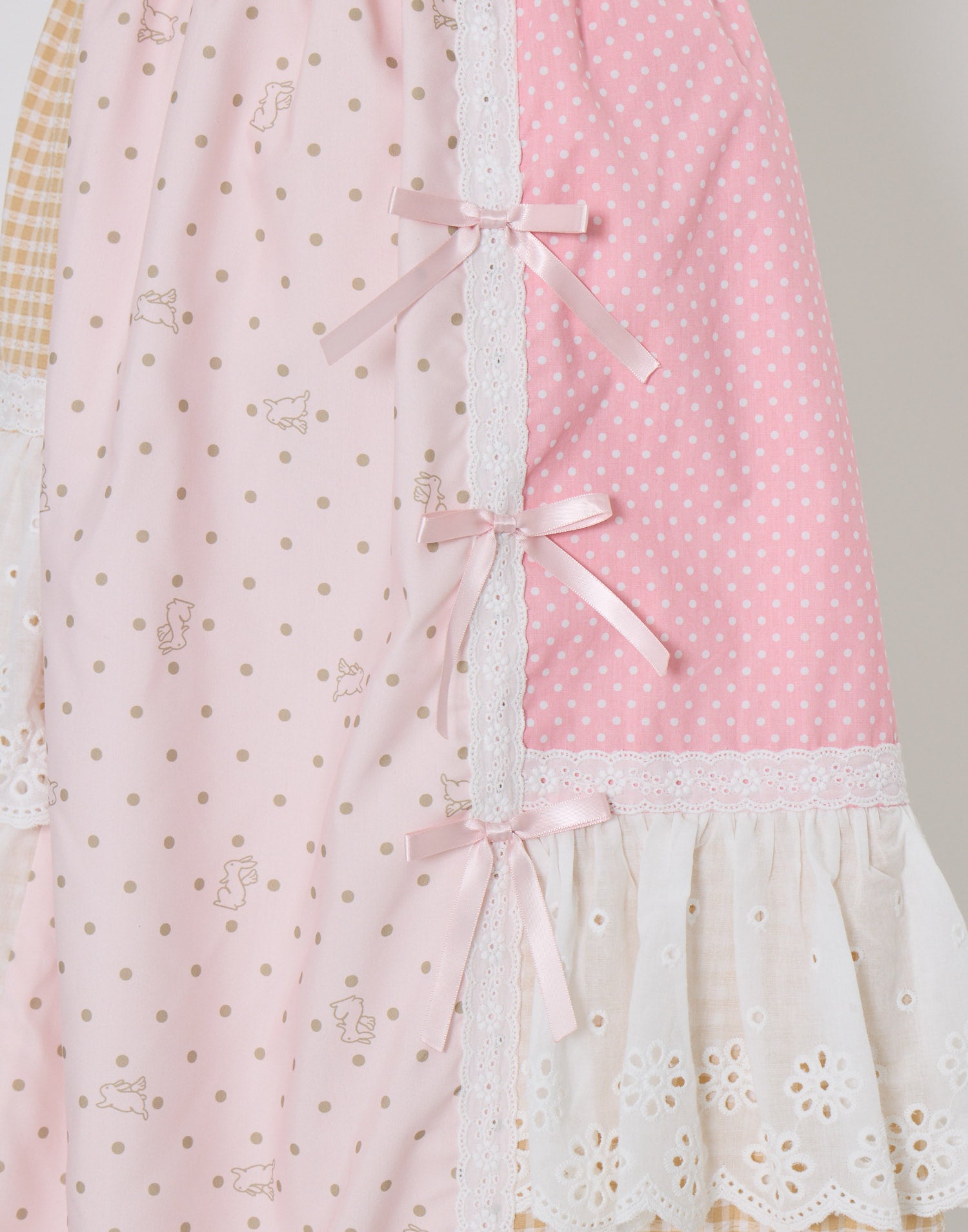 Lolime angel bunny frill patchwork skirt