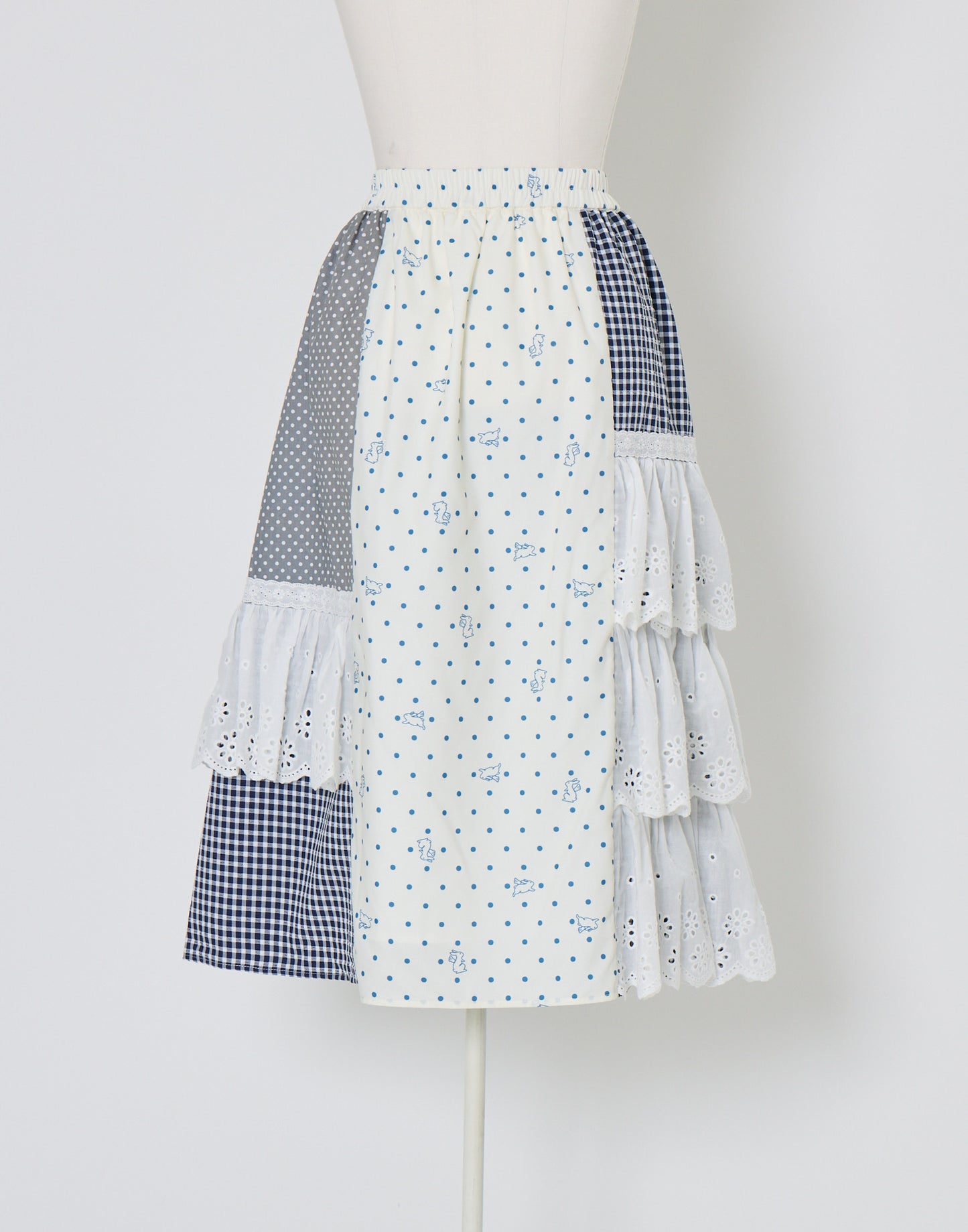 Lolime angel bunny frill patchwork skirt