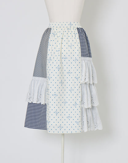 Lolime angel bunny frill patchwork skirt