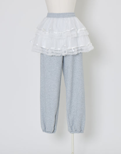 Lolime tulle layered skirt pants