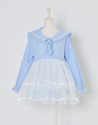 Lolime Tulle & Stripe sailor tunic