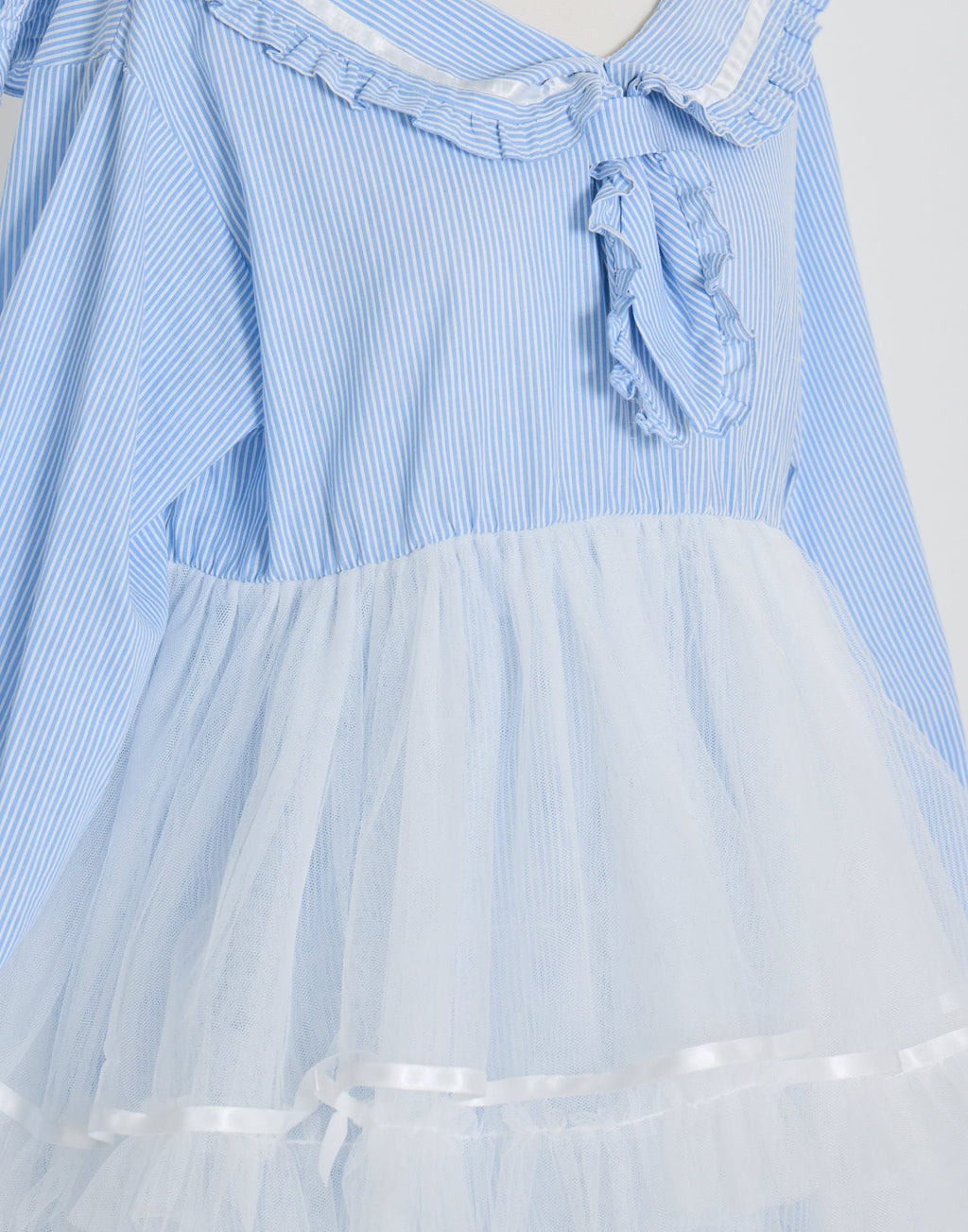 (Pre-order) Lolime Tulle & Stripe sailor tunic