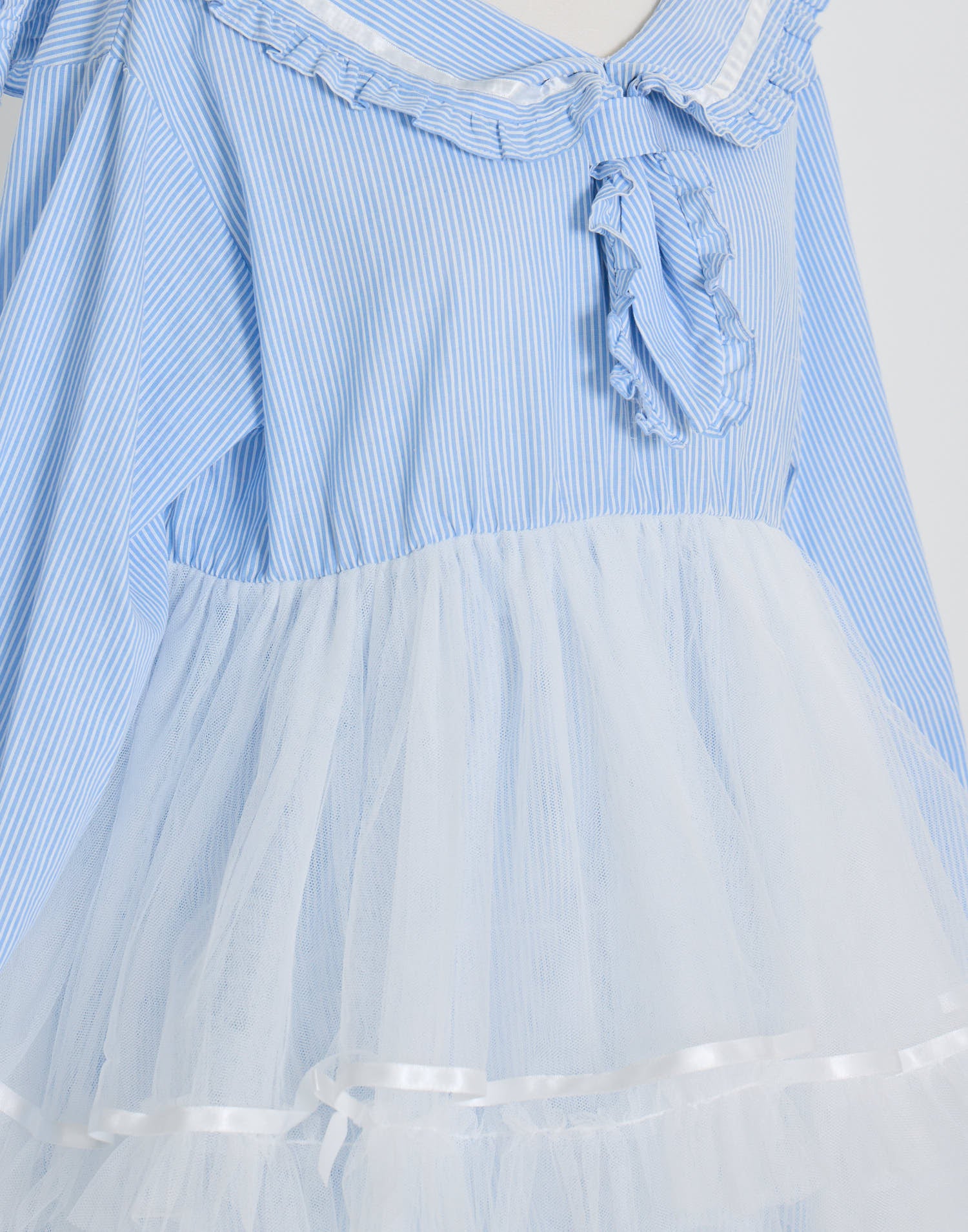 (Pre-order) Lolime Tulle & Stripe sailor tunic