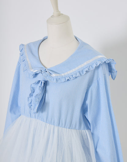 Lolime Tulle & Stripe sailor tunic
