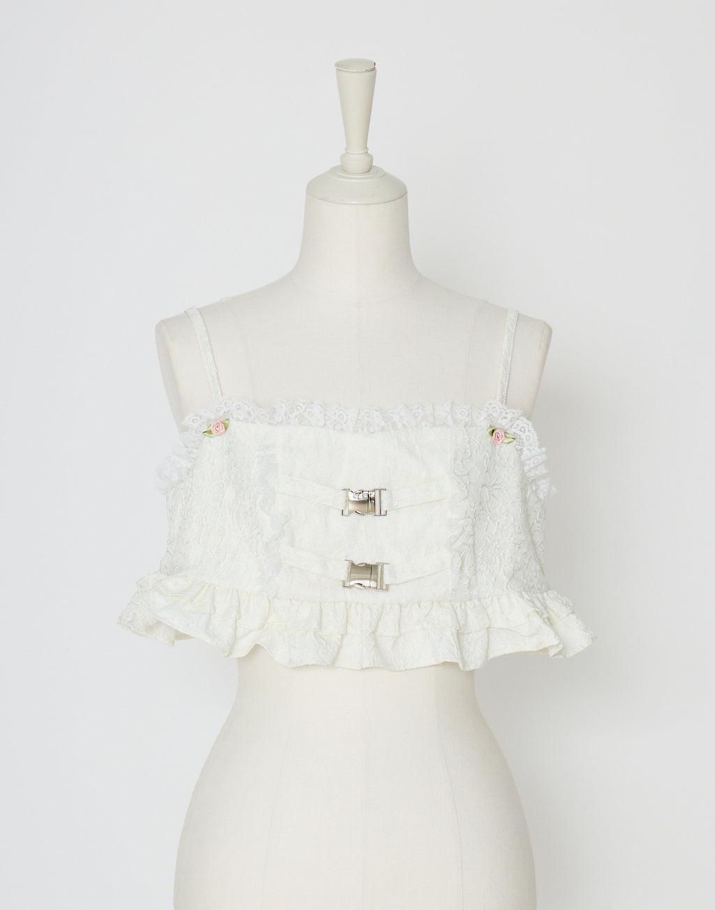 Lolime frill rose jacquard bustier