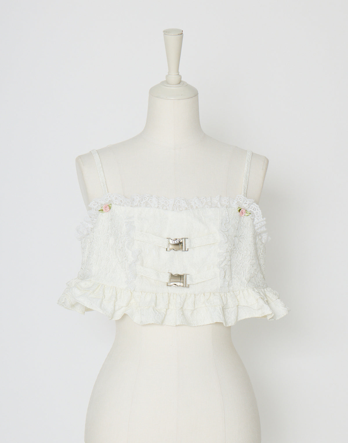 Lolime frill rose jacquard bustier