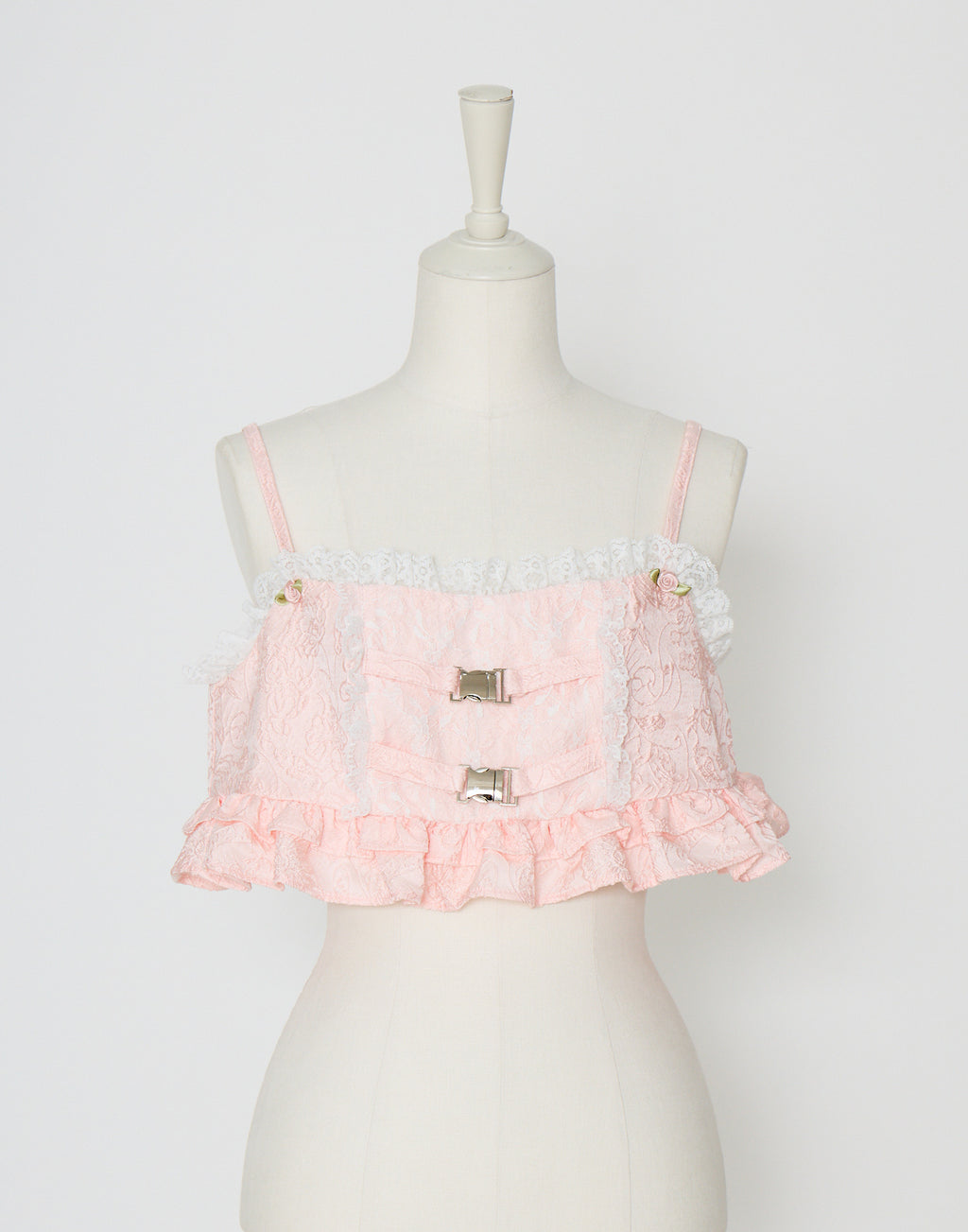 Lolime frill rose jacquard bustier