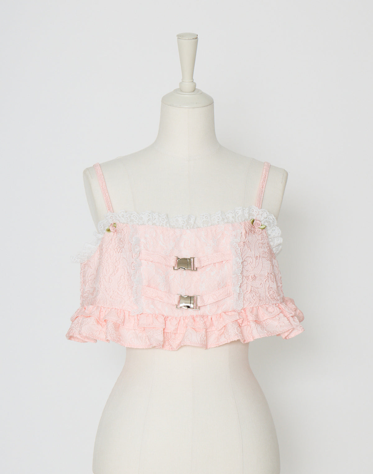 Lolime frill rose jacquard bustier