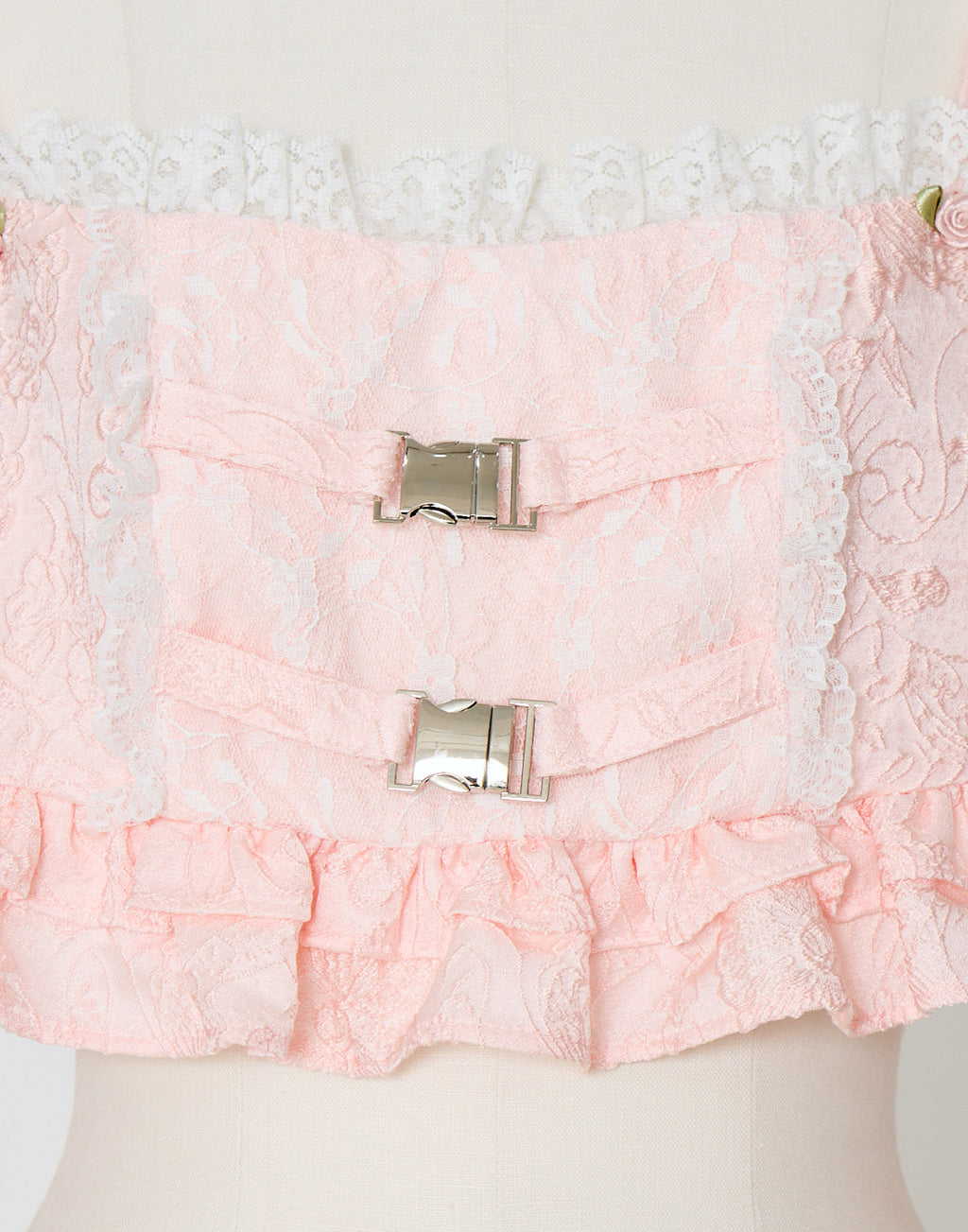 Lolime frill rose jacquard bustier